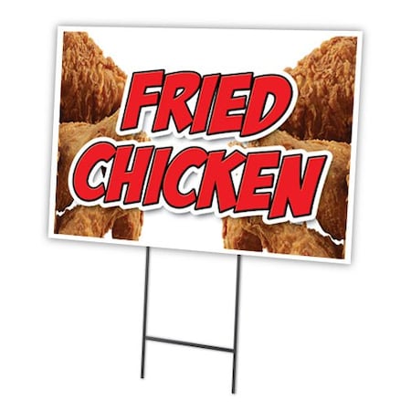 Fried Chicken Yard Sign & Stake Outdoor Plastic Coroplast Window